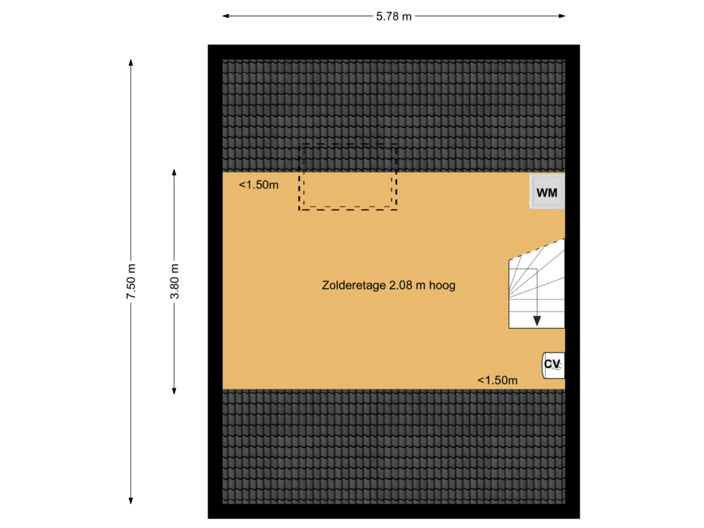 View floorplan of etage 2 of Jonneveen 25