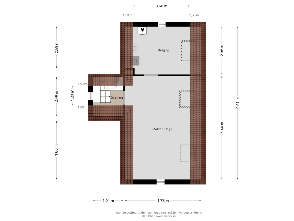 View floorplan of Tweede Verdieping of St. Machutusweg 2