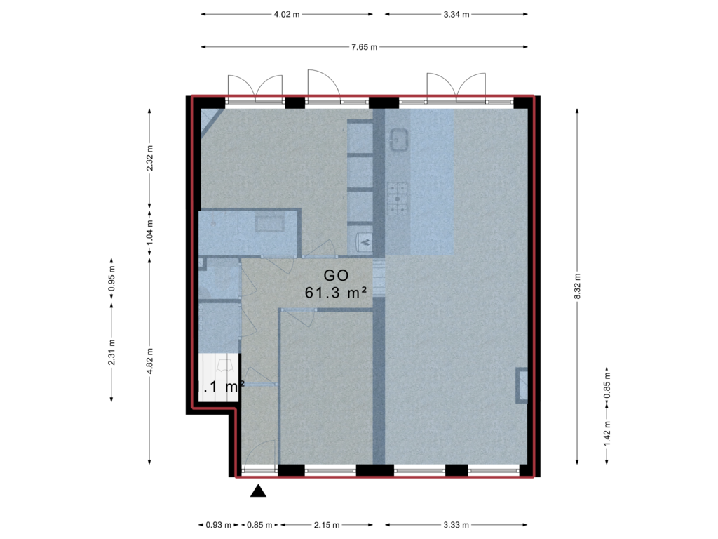 Bekijk plattegrond van Begane grond van Baarsstraat 10-H