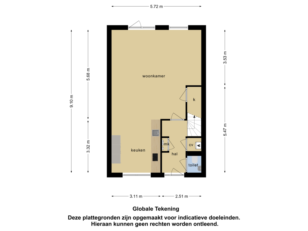 Bekijk plattegrond van begane grond van Sonate 25