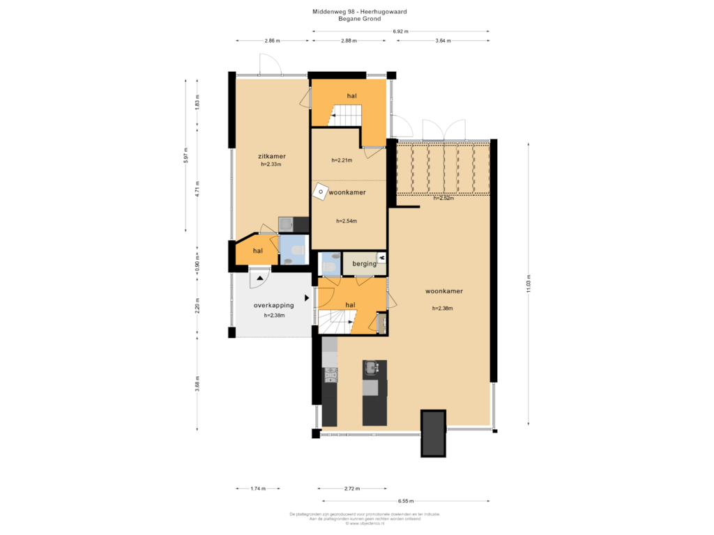 View floorplan of Begane Grond of Middenweg 98