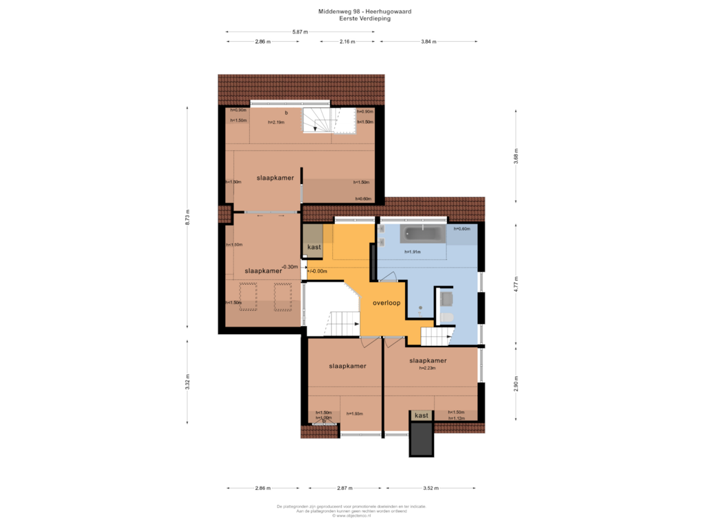 View floorplan of Eerste Verdieping of Middenweg 98