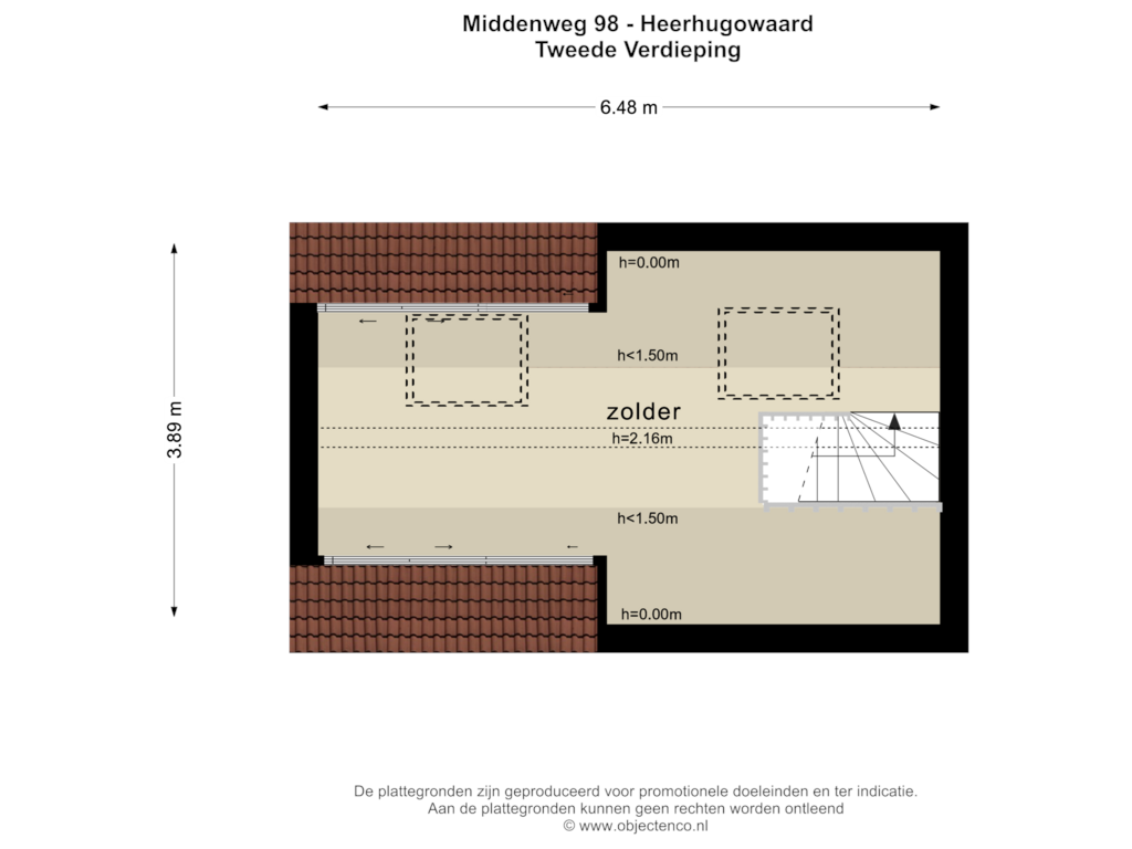 View floorplan of Tweede Verdieping of Middenweg 98