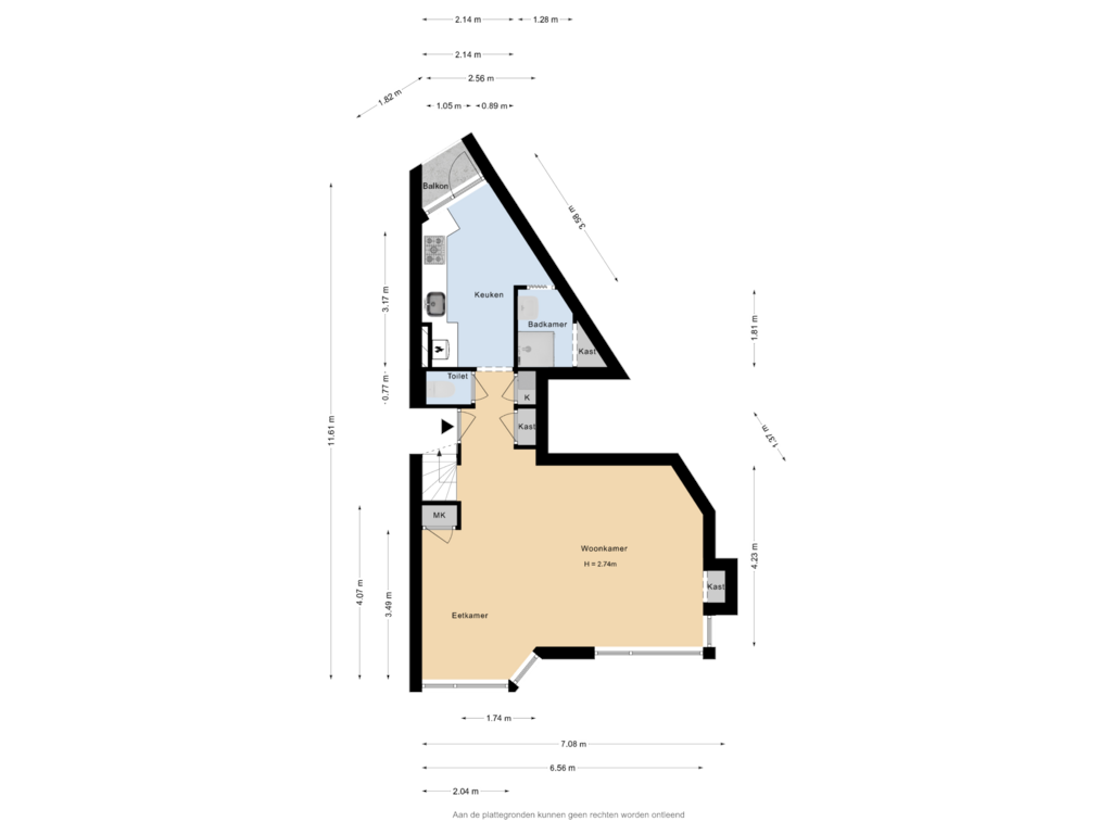 Bekijk plattegrond van 3e verdieping van Kleiweg 177-B03