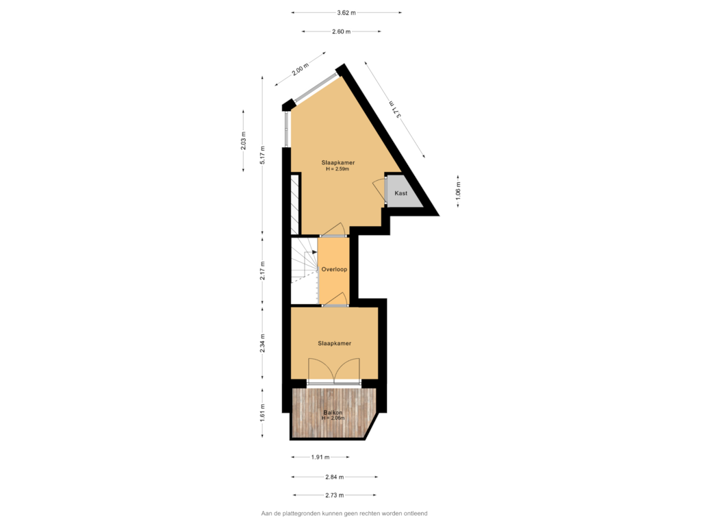 View floorplan of 4e verdieping of Kleiweg 177-B03