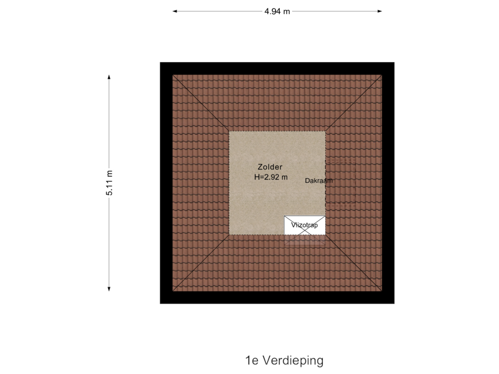 Bekijk plattegrond van 1e Verdieping van Blinkerd 11