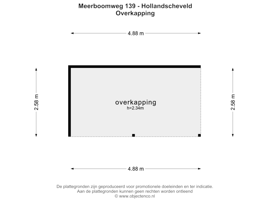 Bekijk plattegrond van OVERKAPPING van Meerboomweg 139