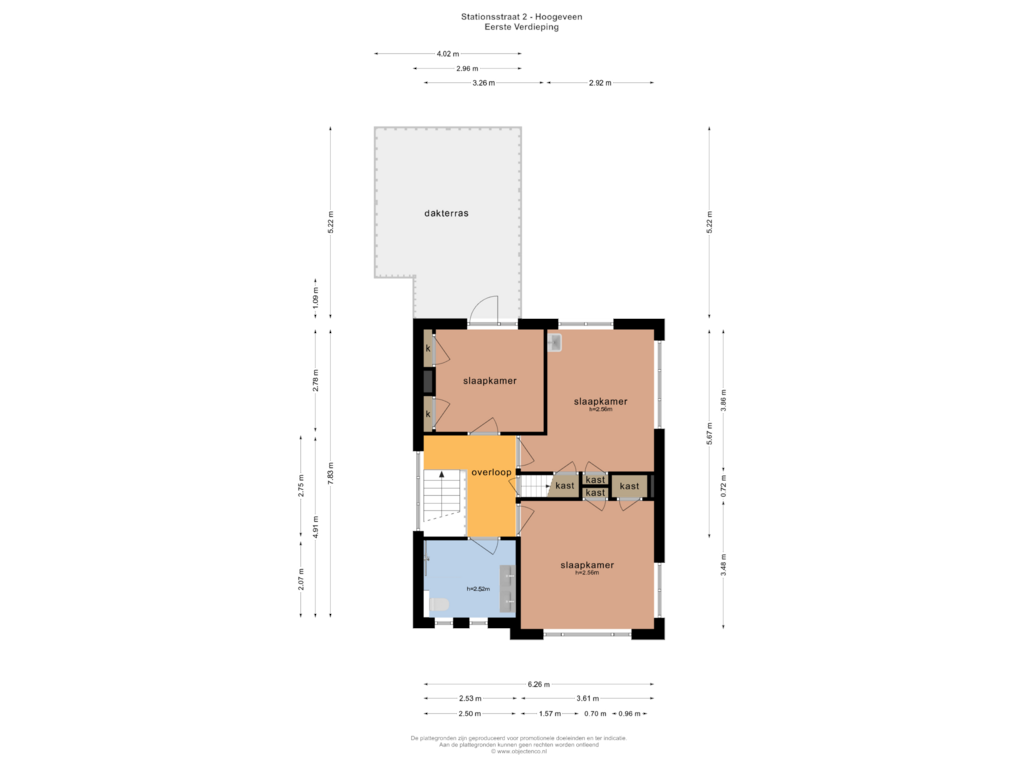 View floorplan of EERSTE VERDIEPING of Stationsstraat 2