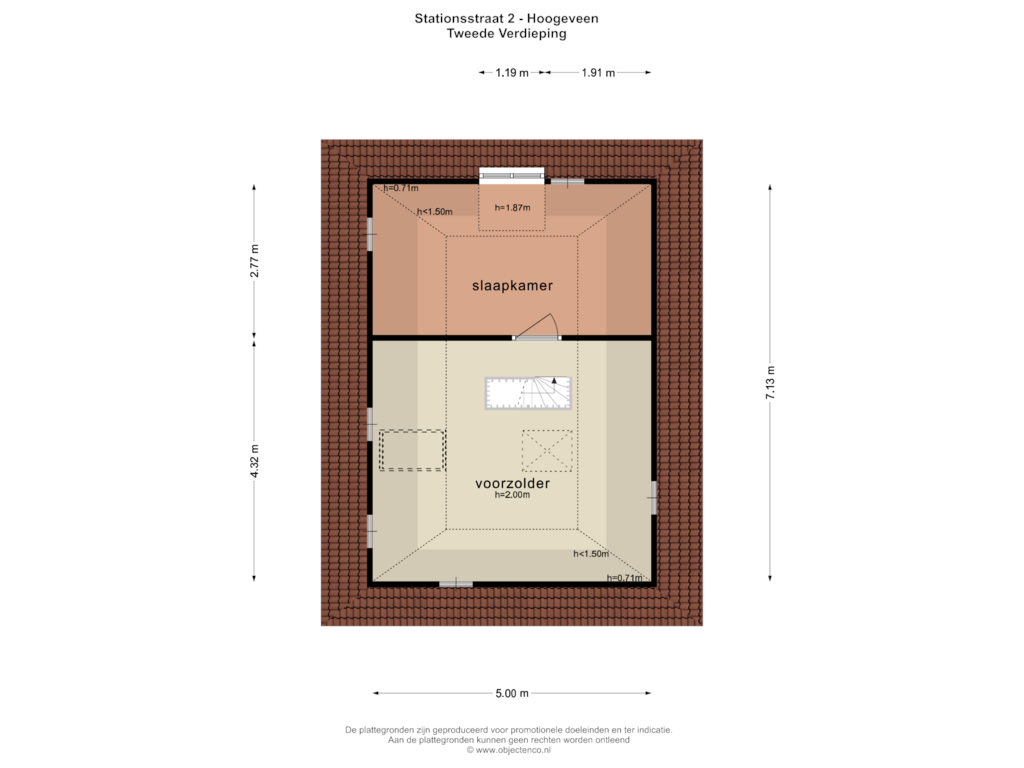 View floorplan of TWEEDE VERDIEPING of Stationsstraat 2