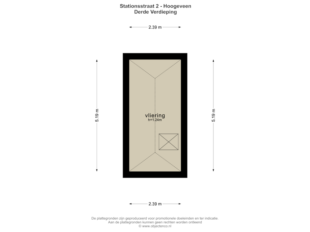 View floorplan of DERDE VERDIEPING of Stationsstraat 2