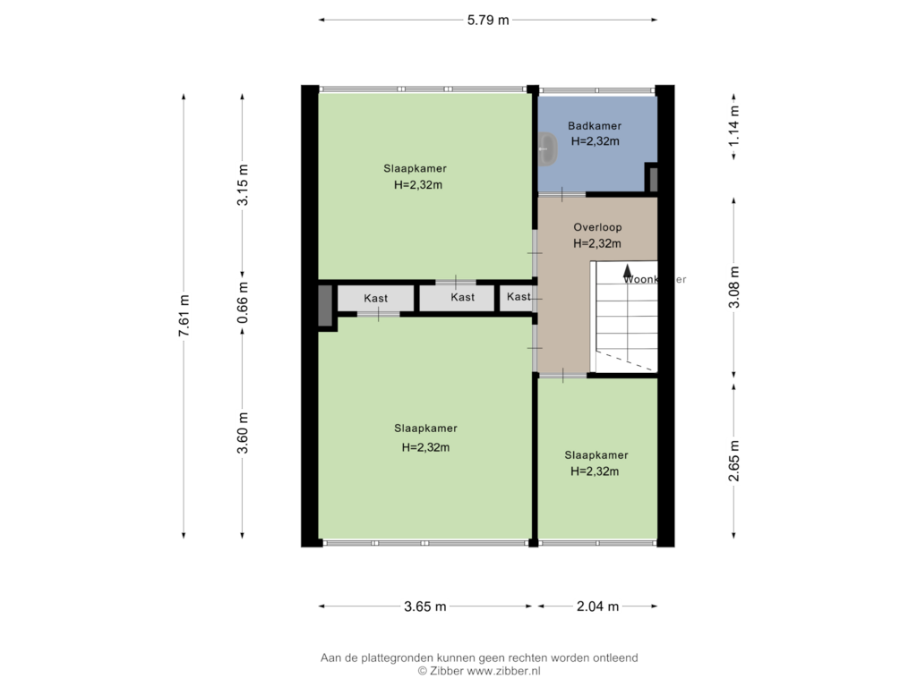 View floorplan of Eerste verdieping of Frans Halsstraat 11