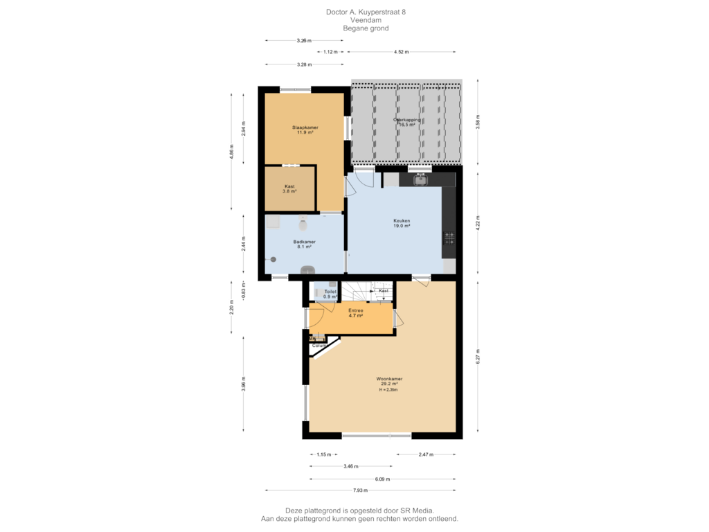 View floorplan of Begane grond of Dr. A. Kuyperstraat 8