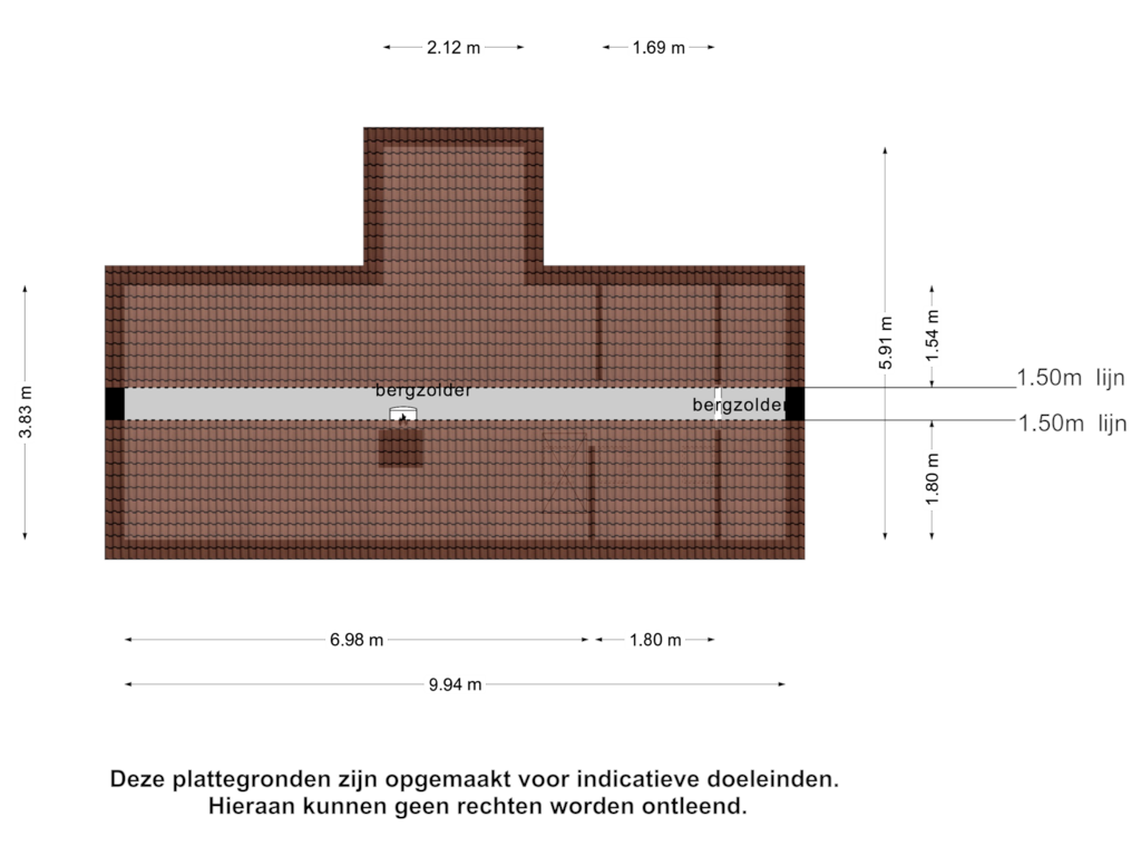 Bekijk plattegrond van Zolder van Moerdijkse Postbaan 10