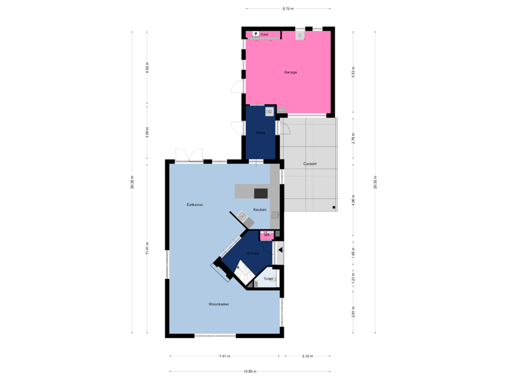 Bekijk plattegrond van Begane grond van Hoofdstraat 12-A