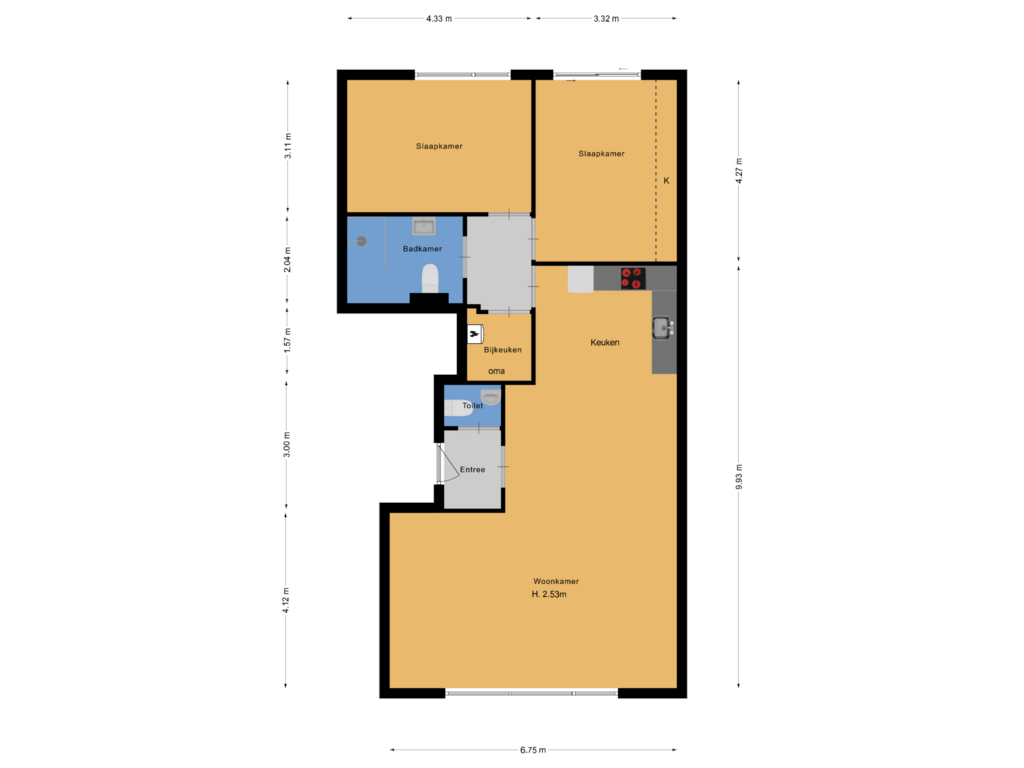 Bekijk plattegrond van Begane grond van 2e Hogeweg 58