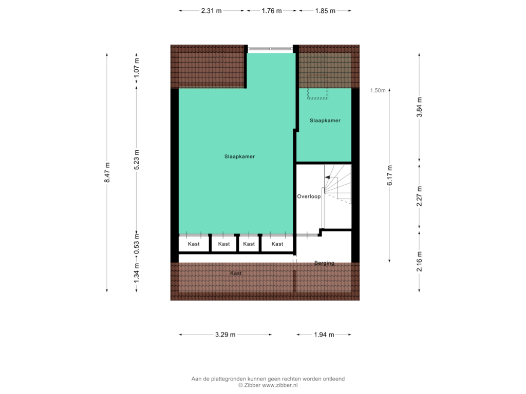 View floorplan of Tweede Verdieping of Hertogin Johannasingel 8-A