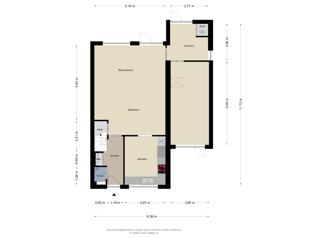 Bekijk plattegrond van Begane Grond van Graaf Balthasarlaan 11