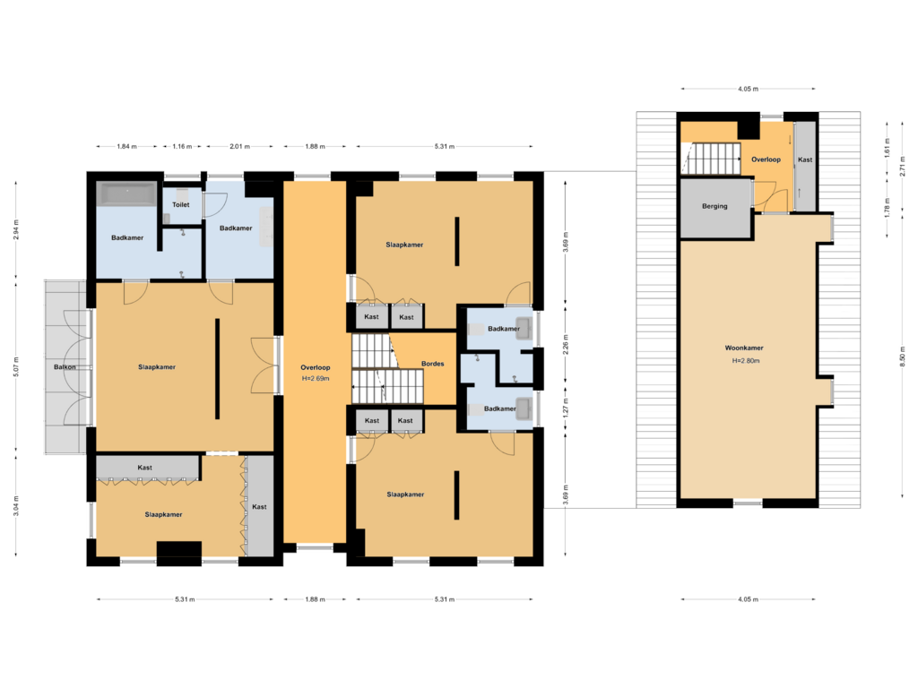 View floorplan of Floor 2 of Hofland 53