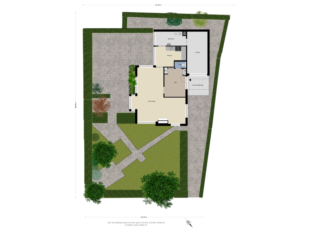 Bekijk plattegrond van Begane Grond-tuin van Prins Hendrikstraat 71-C