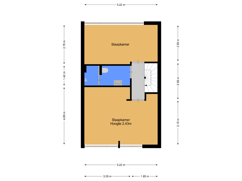 View floorplan of 1e verdieping of Patrijzenhof 220