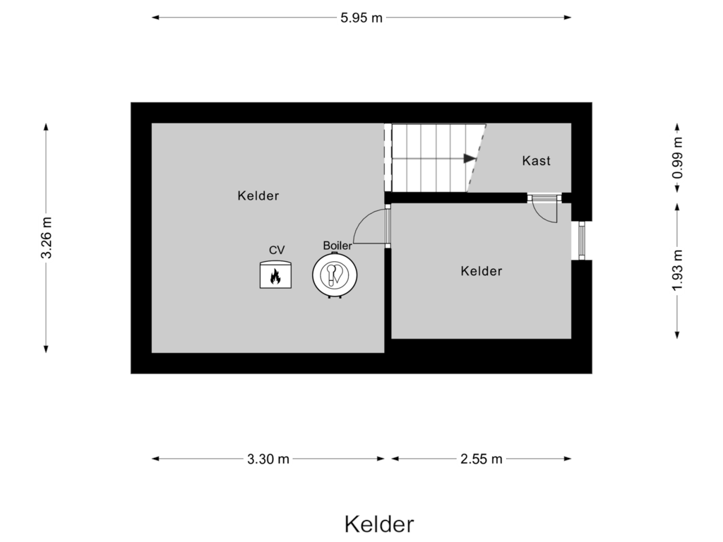 View floorplan of Kelder of Donkereweg 88