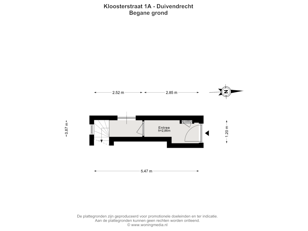 Bekijk plattegrond van Begane grond van Kloosterstraat 1-A