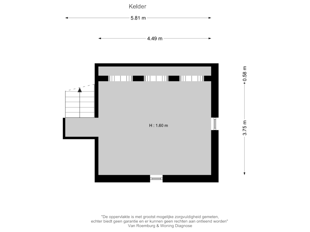 Bekijk plattegrond van Kelder van Kerkstraat 25