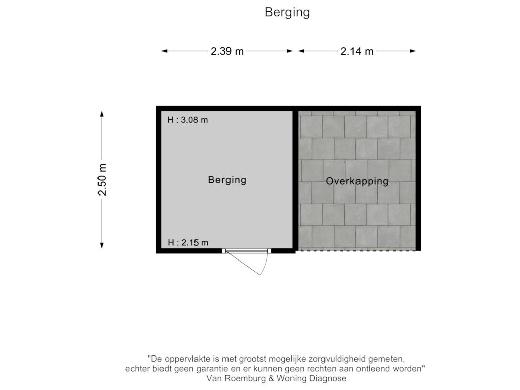 Bekijk plattegrond van Berging van Kerkstraat 25