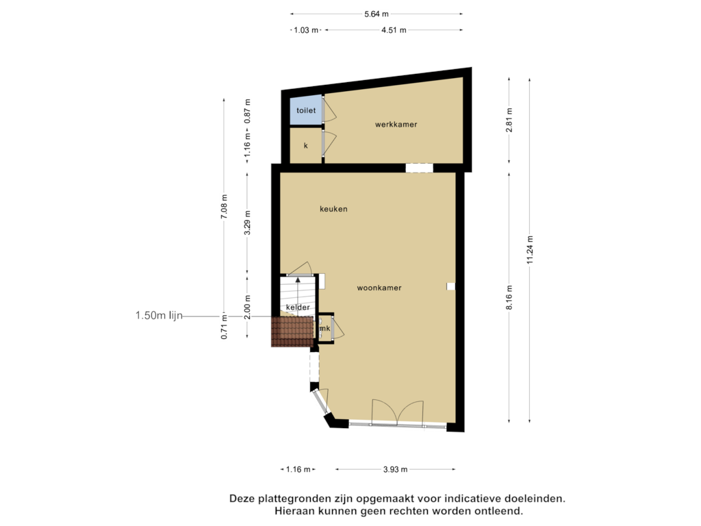 Bekijk plattegrond van Begane grond van Spoorwegstraat 51