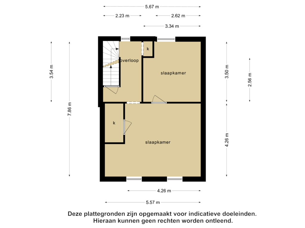 Bekijk plattegrond van 2e verdieping van Spoorwegstraat 49