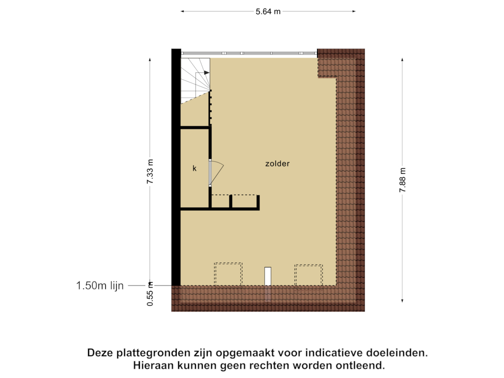 Bekijk plattegrond van 3e verdieping van Spoorwegstraat 49