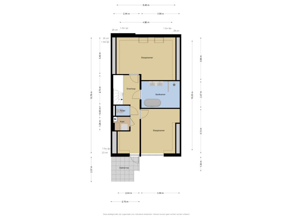 View floorplan of 2e verdieping of Weteringkade 86-A