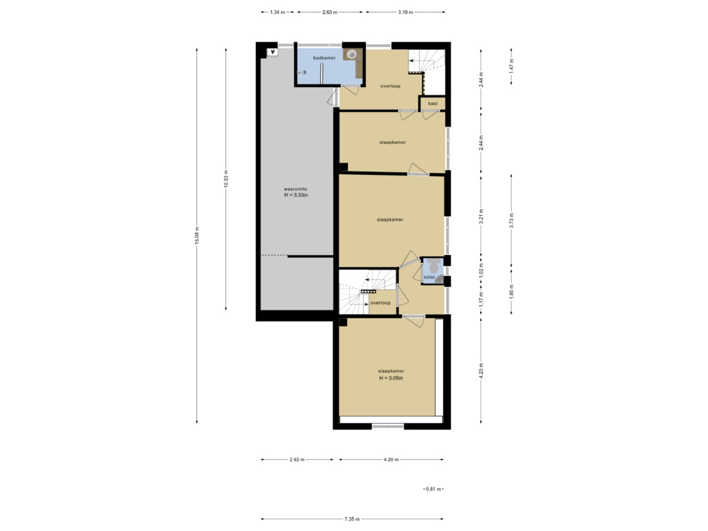 View floorplan of Eerste Verdieping of Burgemeester Eijckelhofstraat 19