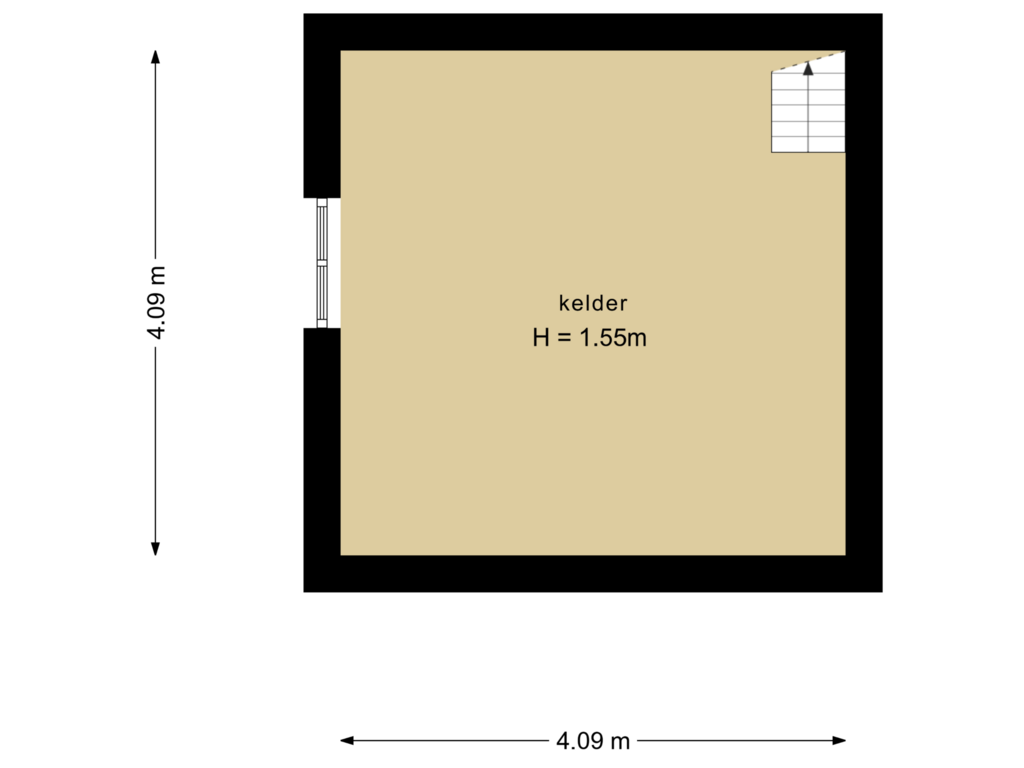 View floorplan of Kelder of Burgemeester Eijckelhofstraat 19