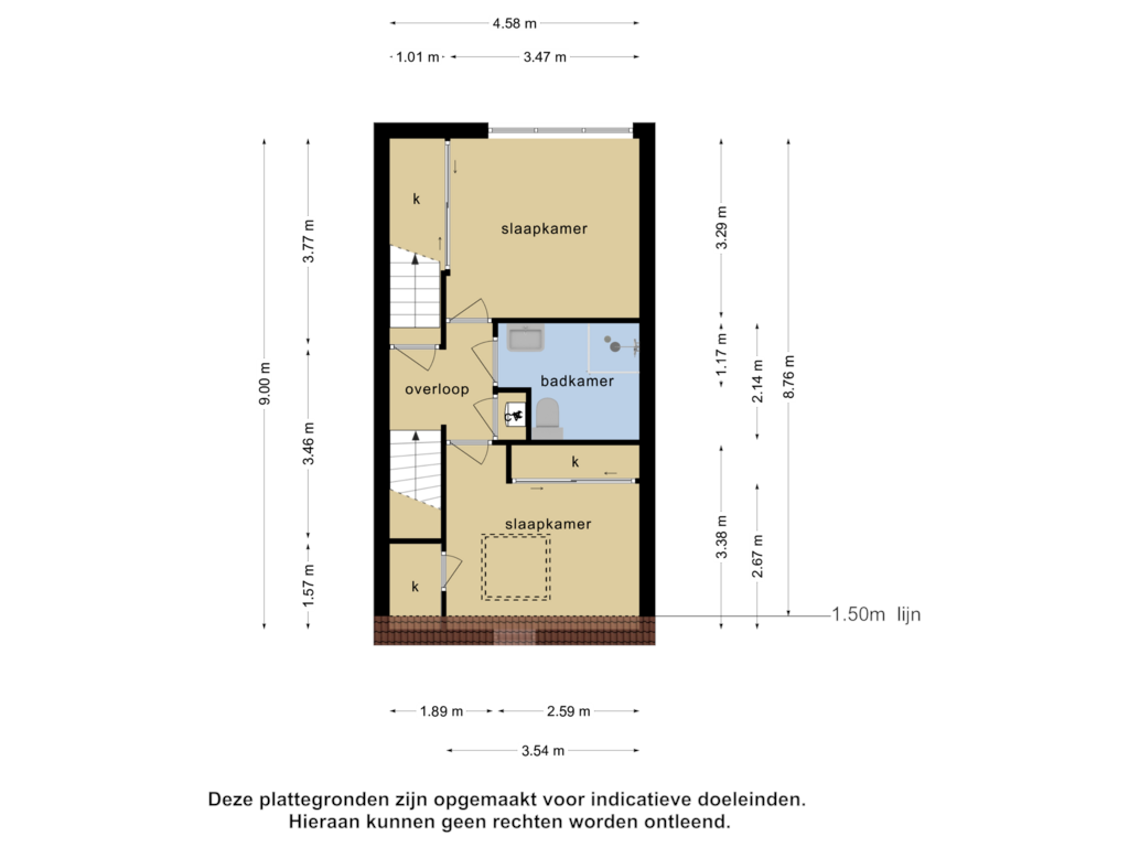 View floorplan of 1e verdieping of Gerda Brautigamstraat 41