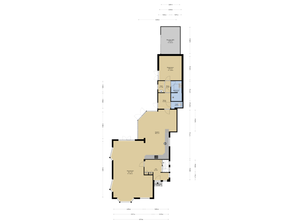 View floorplan of Begane grond of Meidoornlaan 4