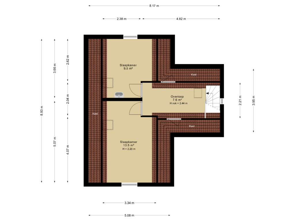 View floorplan of Tweede verdieping of Meidoornlaan 4