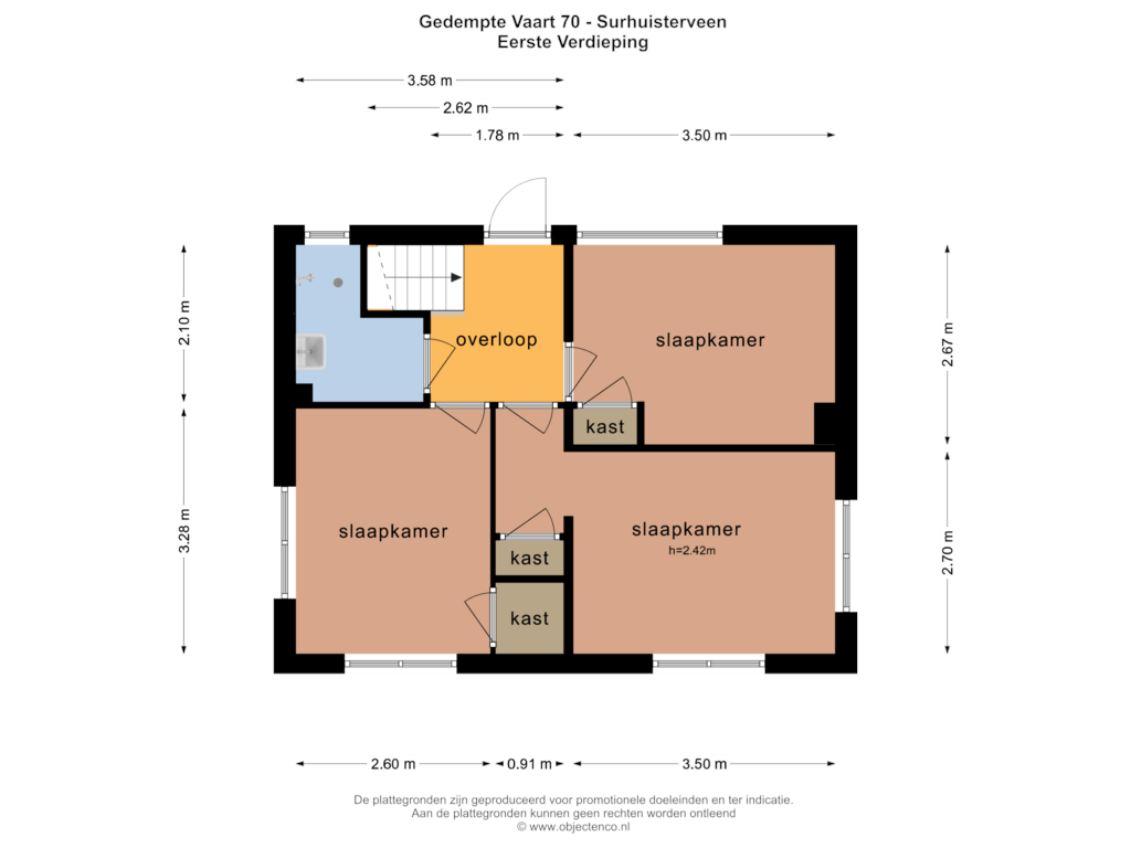 Bekijk plattegrond van EERSTE VERDIEPING van Gedempte Vaart 70