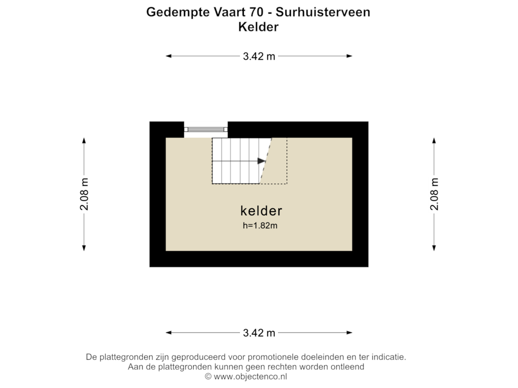 Bekijk plattegrond van KELDER van Gedempte Vaart 70