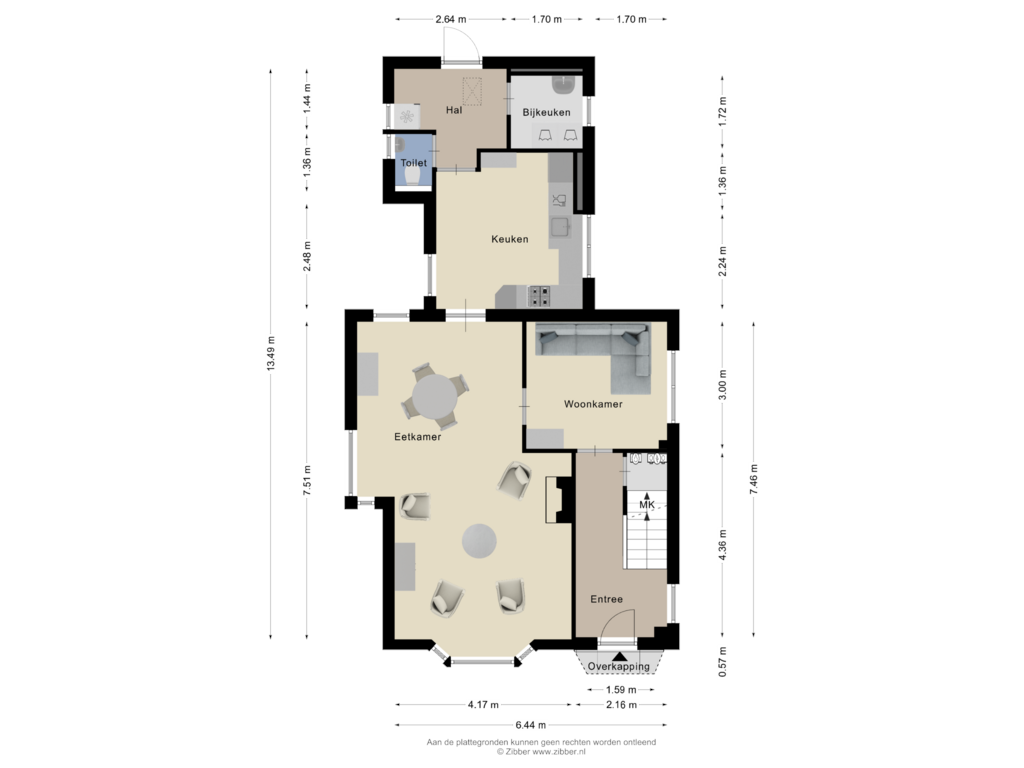 Bekijk plattegrond van Begane Grond van Roggestraat 8