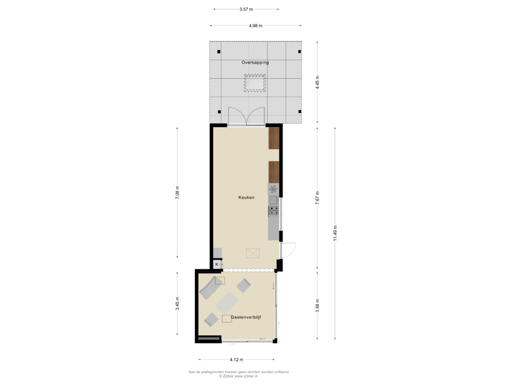 Bekijk plattegrond van Gastenverblijf van Roggestraat 8