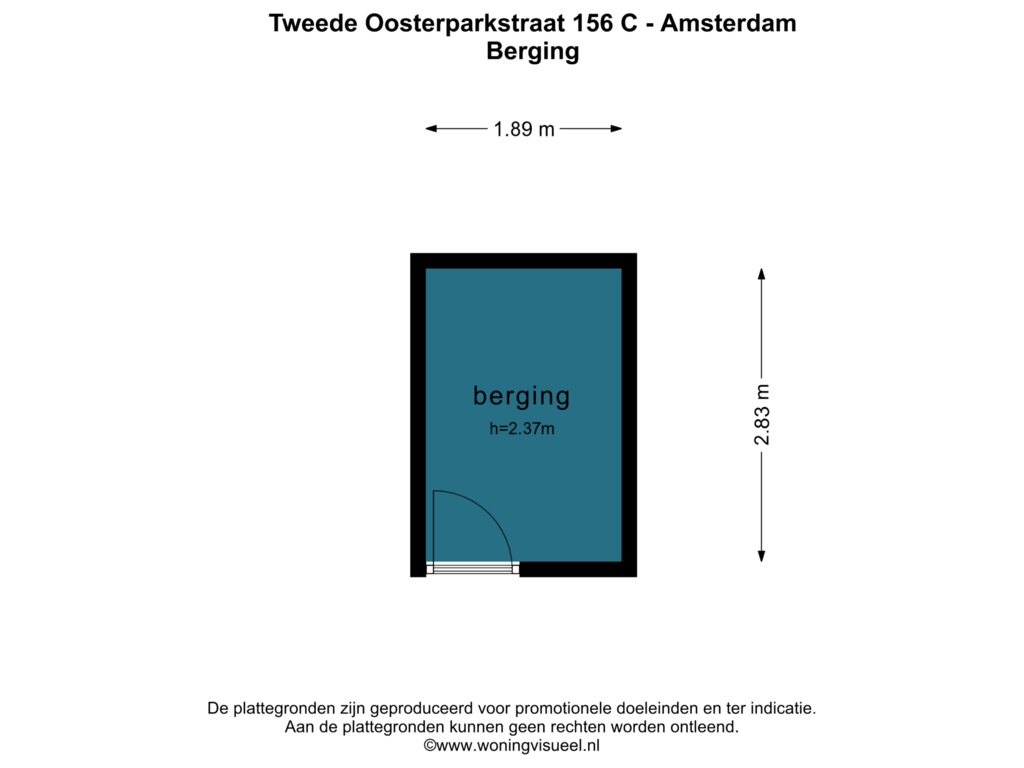 Bekijk plattegrond van BERGING van Tweede Oosterparkstraat 156-C