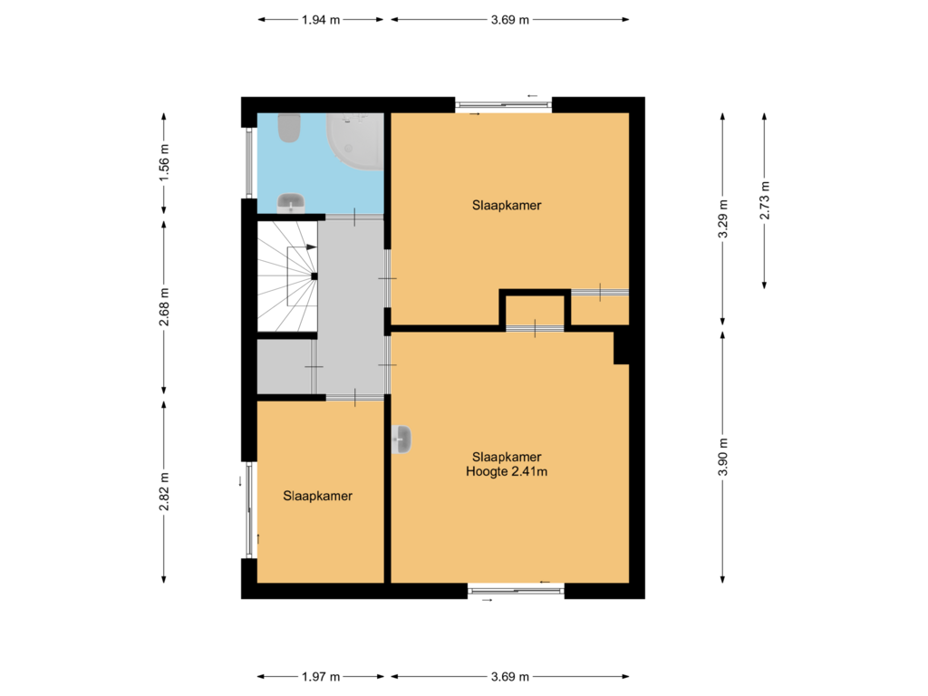 Bekijk plattegrond van 1e verdieping van Parmentierlaan 55