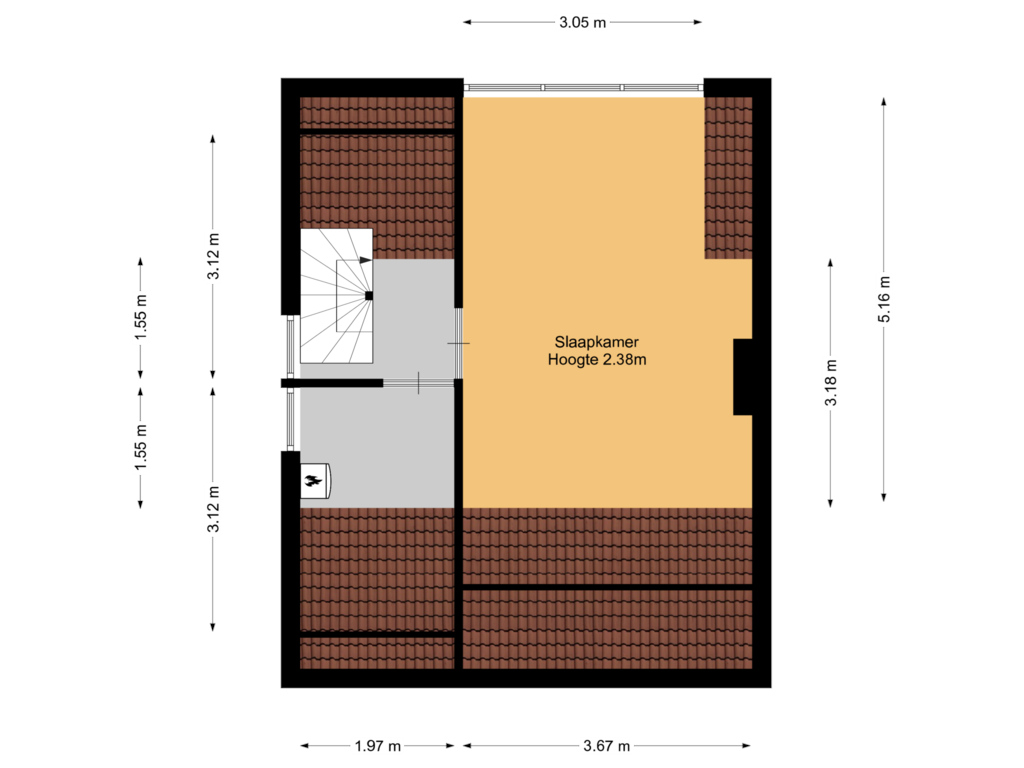 Bekijk plattegrond van 2e verdieping van Parmentierlaan 55