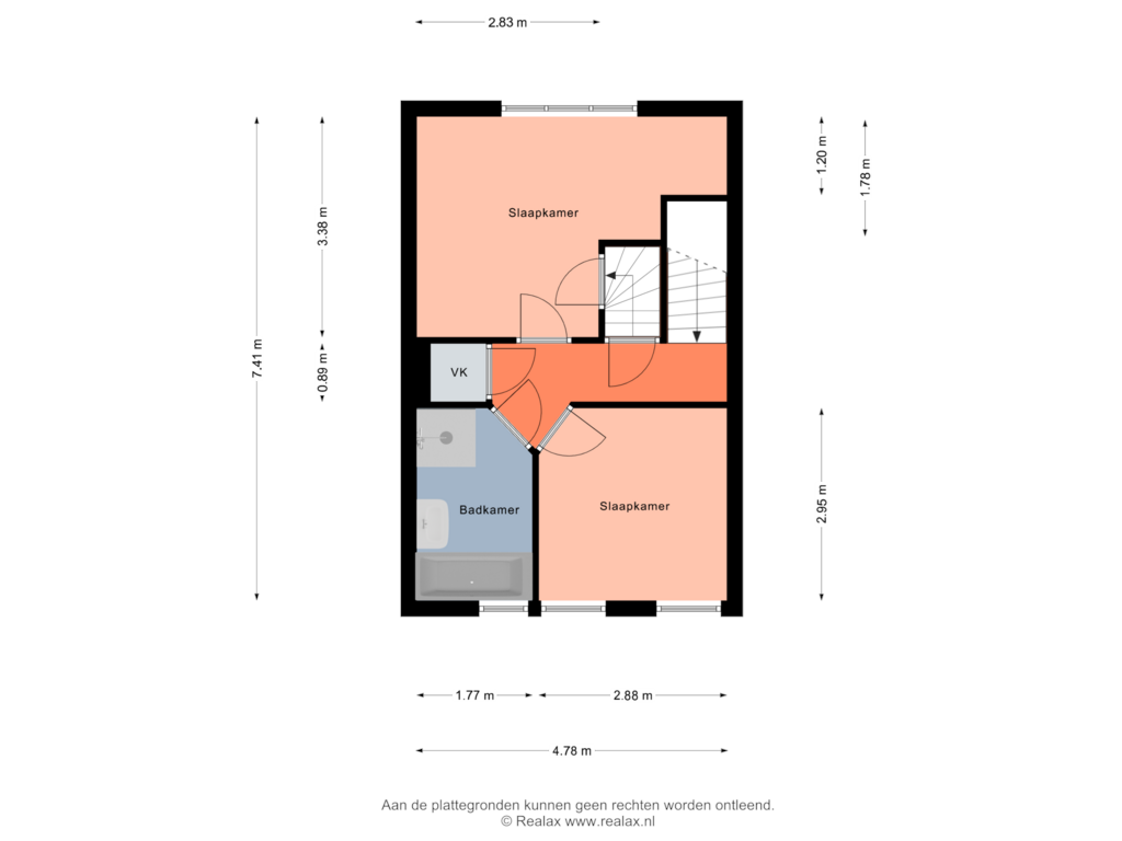 View floorplan of Verdieping 1 of Jupiterstraat 104