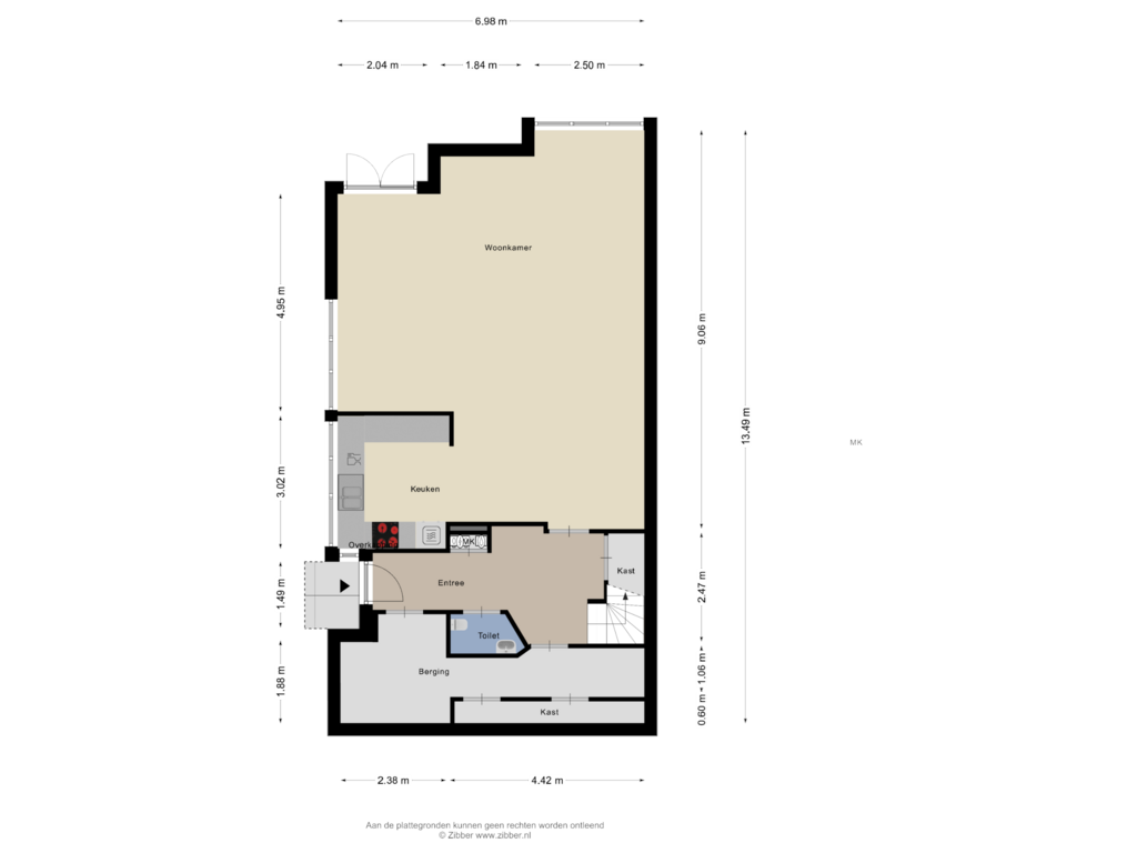 View floorplan of Begane Grond of Maltakade 34