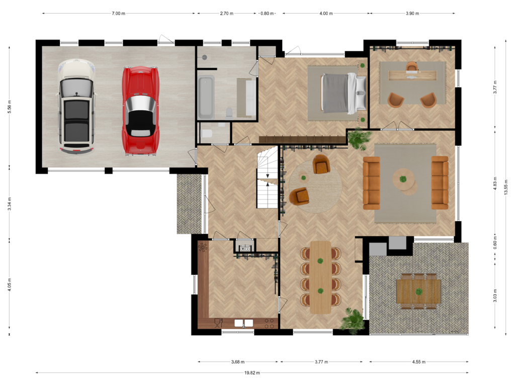 Bekijk plattegrond van Begane grond van Burgemeester van Erplaan 4