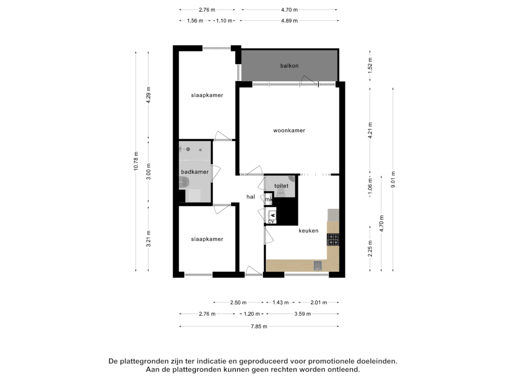 View floorplan of Appartement of Schapendreef 205