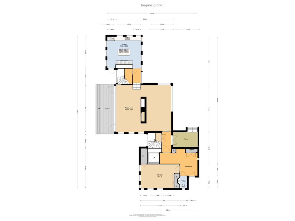 View floorplan of Begane grond of Hertog Hendriklaan 9