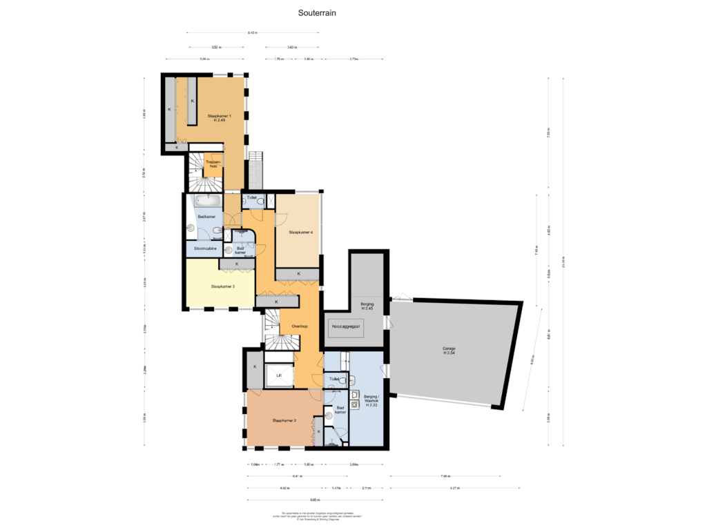 View floorplan of Souterrain of Hertog Hendriklaan 9